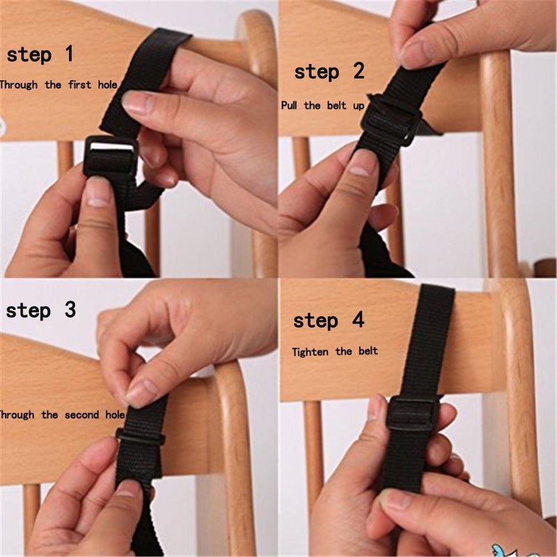 Twoworld High Chair Straps Harness, 5 Point Harness,Universal Baby Safe Belt Holder Replacement for Wooden High Chair - Image 3